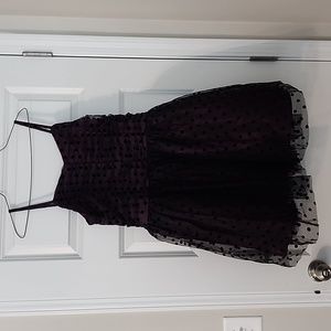 Girls Black/purple underlay dress